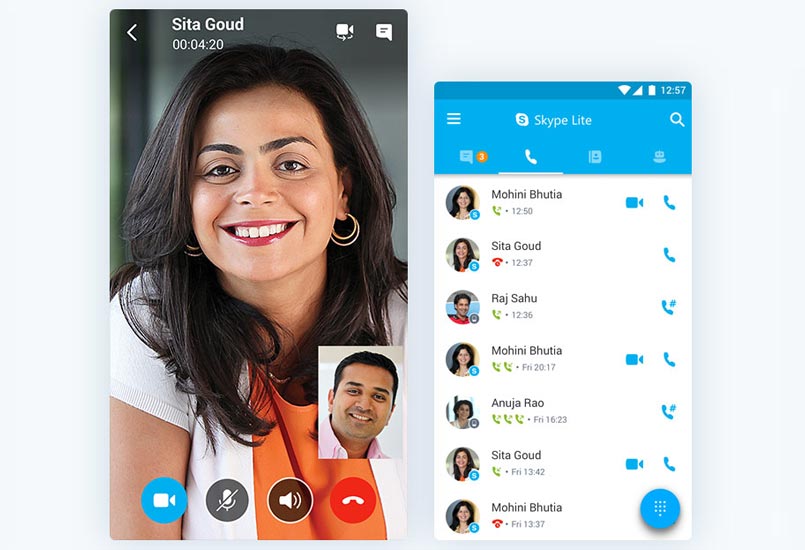 skype lite app launched