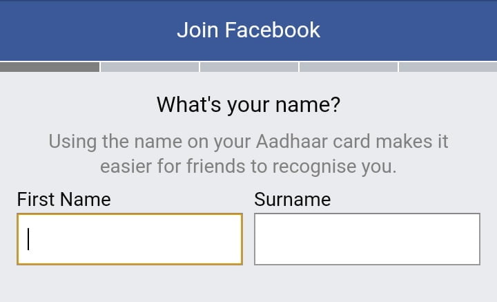 Facebook Testing Aadhaar