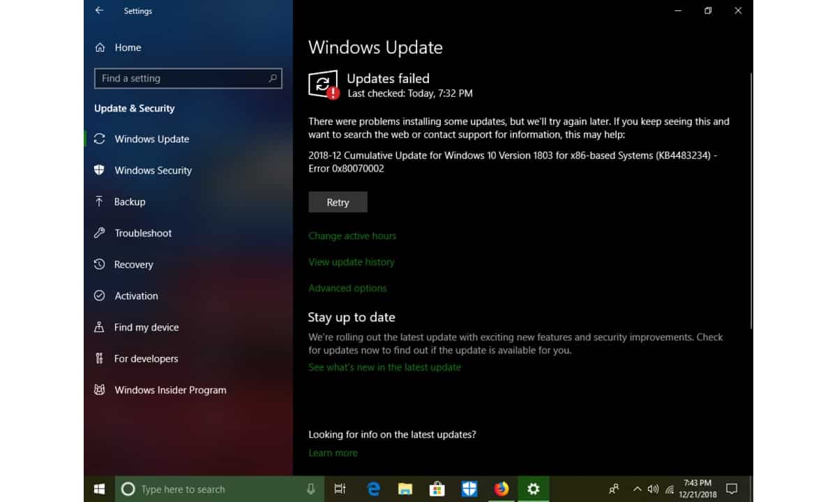 Unable to install updates - "7 Common Windows 10 Errors and How to Fix Them"