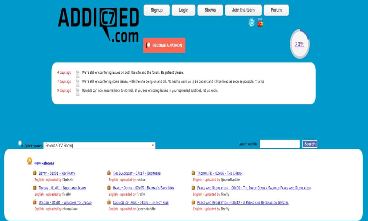 Addic7ed - "10 Best Sites To Download Subtitles For Movies For Free"