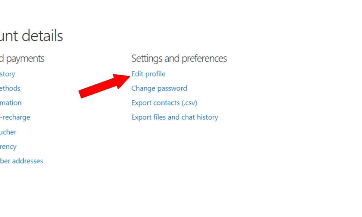 Edit profile- How To Change Your Skype Username