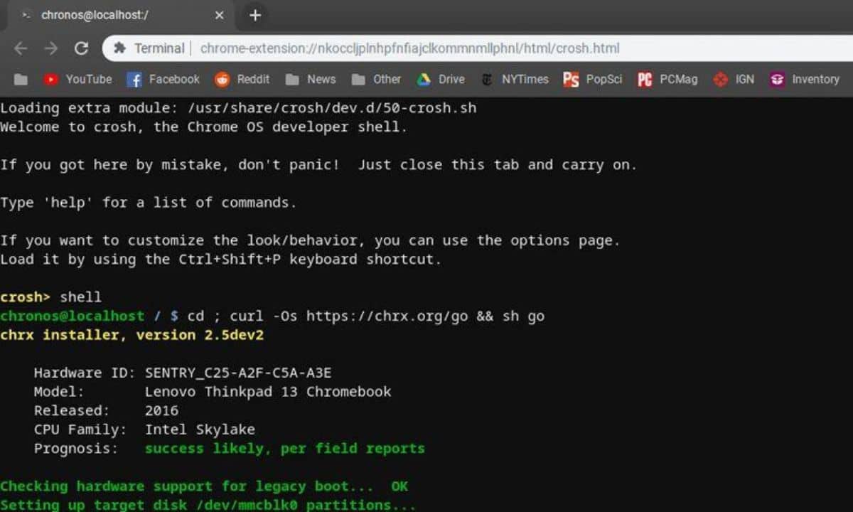 ChromeOS terminal