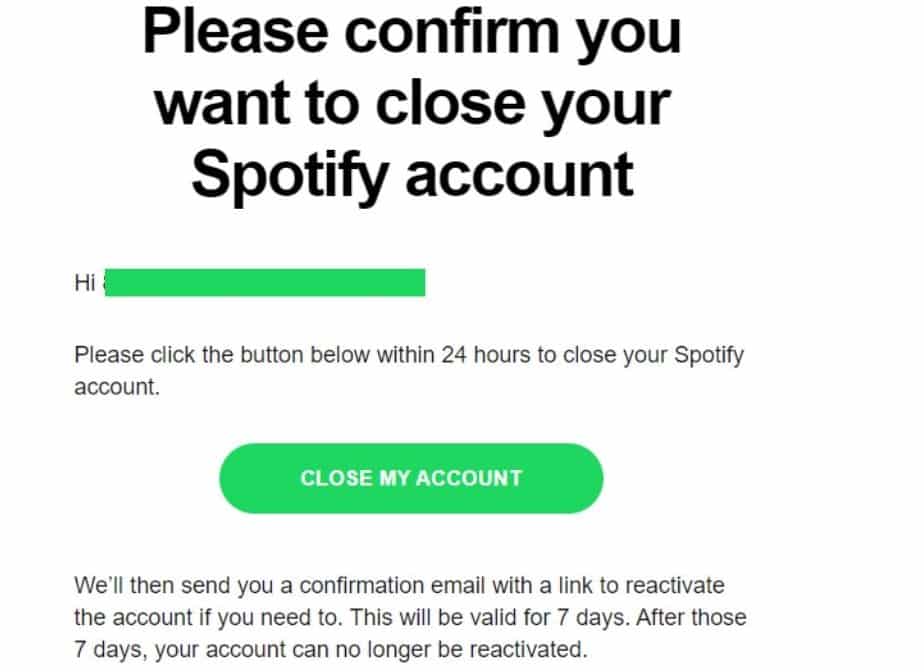 Confirm Email - "How to delete spotify account"