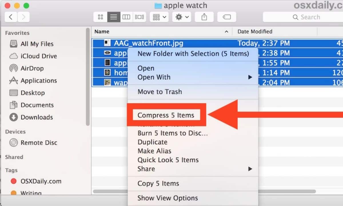 How to Zip files on Mac