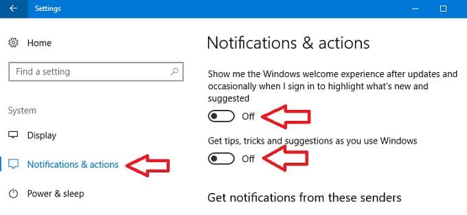Remove Activate Windows Watermark by disabling Windows 10 Tips